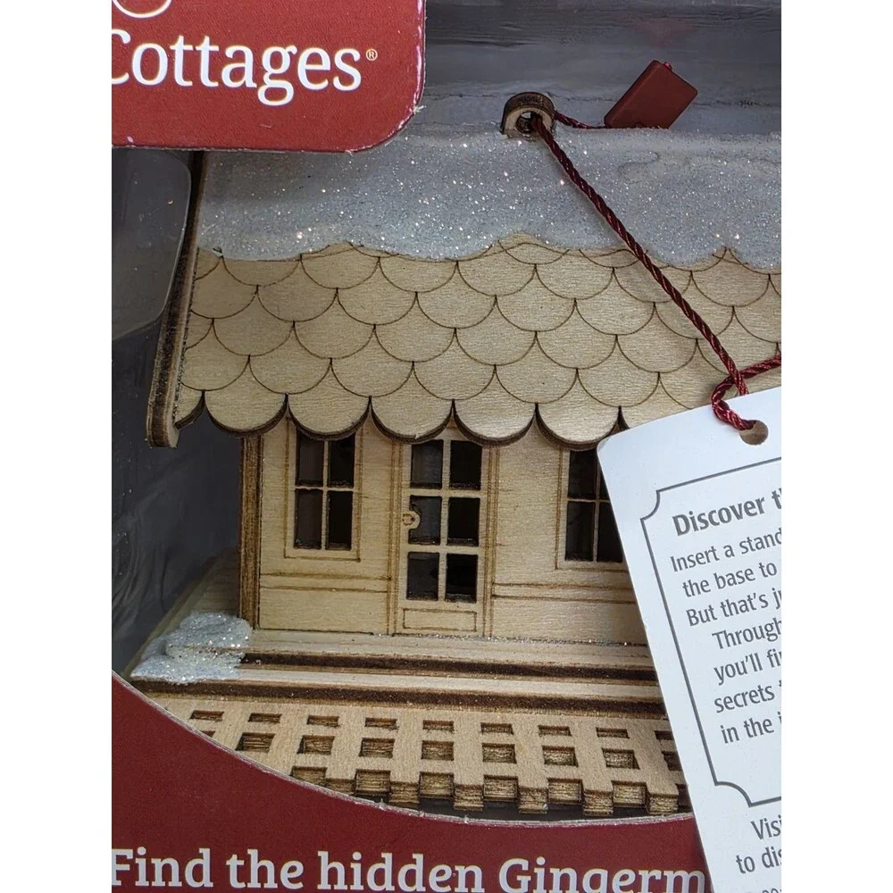 Old World Christmas Ginger Cottage Wooden Ornament, All Aboard Train Depot NWT